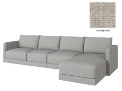 Basel 4 Seat L Shape Right Sofa 35 Basel 4 Seat L Shape Right Sofa -Home Decor Shop Basel 4LR 15 LGY Lena Light Grey