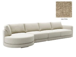 Basel 4 Seat Round Left Chaise Sofa -Home Decor Shop Basel Round ChaiseL 10 BRO Lena Toffee