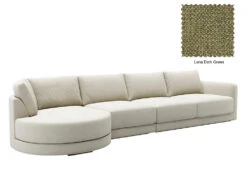 Basel 4 Seat Round Left Chaise Sofa -Home Decor Shop Basel Round ChaiseL 12 DGN Lena Dark Green