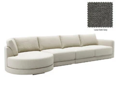 Basel 4 Seat Round Left Chaise Sofa -Home Decor Shop Basel Round ChaiseL 13 DGY Lena Dark Grey