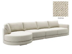 Basel 4 Seat Round Left Chaise Sofa -Home Decor Shop Basel Round ChaiseL 16 TEL Alcott Ivory