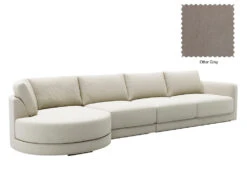 Basel 4 Seat Round Left Chaise Sofa -Home Decor Shop Basel Round ChaiseL 17 GRY Otter Grey