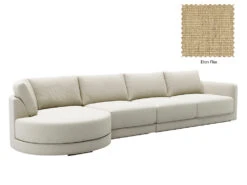 Basel 4 Seat Round Left Chaise Sofa -Home Decor Shop Basel Round ChaiseL 18 GRY Eton Flax