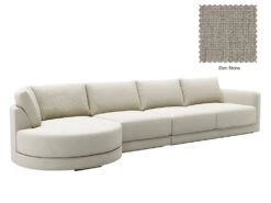Basel 4 Seat Round Left Chaise Sofa -Home Decor Shop Basel Round ChaiseL 19 CRE Eton Stone