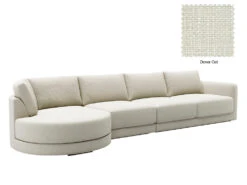 Basel 4 Seat Round Left Chaise Sofa -Home Decor Shop Basel Round ChaiseL 20 OAT Dover Oat