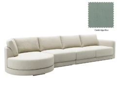 Basel 4 Seat Round Left Chaise Sofa -Home Decor Shop Basel Round ChaiseL 24 LBL Cambridge Blue