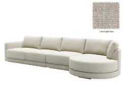 Basel 4 Seat Round Right Chaise Sofa 25 Basel 4 Seat Round Right Chaise Sofa -Home Decor Shop Basel Round ChaiseR 15 LGY Lena Light Grey