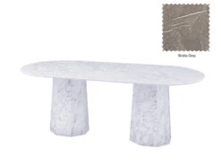 Giovanni Oval Marble Dining Table -Home Decor Shop Giovanni Oval Marble Dining Table grey