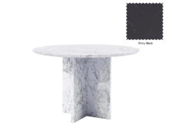 Giovanni Round Marble Dining Table, Cross Leg -Home Decor Shop Giovanni Round Marble Dining Table Cross Base black