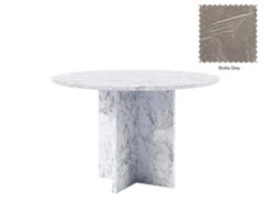 Giovanni Round Marble Dining Table, Cross Leg -Home Decor Shop Giovanni Round Marble Dining Table Cross Base grey