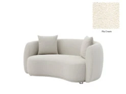 Lilly 2 Seater Curved Sofa -Home Decor Shop Lilly 2 seat F26 Fila Cream