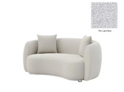 Lilly 2 Seater Curved Sofa -Home Decor Shop Lilly 2 seat F28 Fila Light Grey