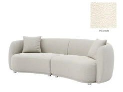 Lilly 4 Seater Curved Sofa -Home Decor Shop Lilly 4 seat F26 Fila Cream