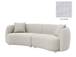 Lilly 4 Seater Curved Sofa -Home Decor Shop Lilly 4 seat F28 Fila Light Grey